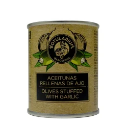 Clearance Botularium Pack 10 latitas minibar - Aceitunas al limón 5x50 g y Aceitunas rellenas de ajo 5x50 g