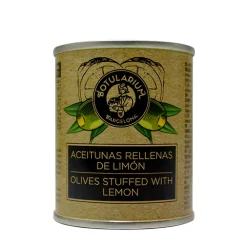 Clearance Botularium Pack 10 latitas minibar - Aceitunas al limón 5x50 g y Aceitunas rellenas de ajo 5x50 g