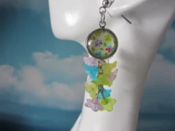 Pack llaveros corazón + pendientes multicolor
