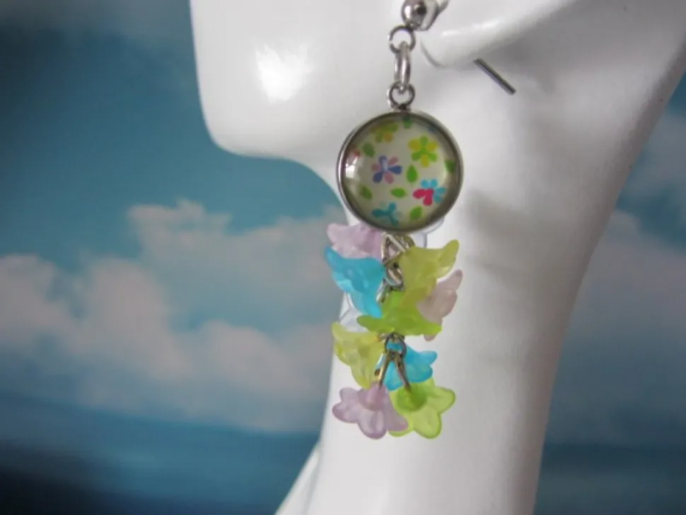 Pack llaveros corazón + pendientes multicolor