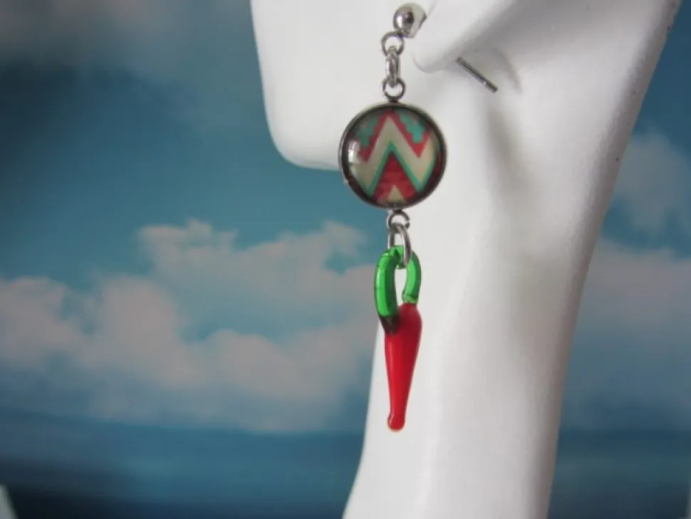 Pack llaveros corazón + pendientes multicolor
