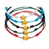 Pack 10 pulseras de hilo de colores con estrella dorada