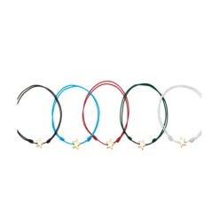 Pack 10 pulseras de hilo de colores con estrella dorada