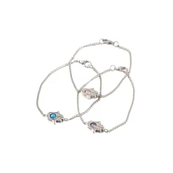 Clearance Creatulote Pack 3 pulseras hamsa de minerales surtidos 180 mm de longitud
