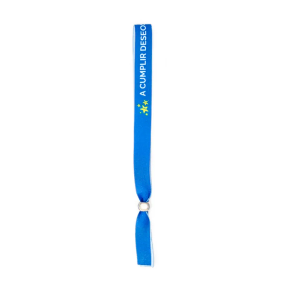 Pack 6 pulseras tela azul - "A cumplir deseos no me gana nadie"