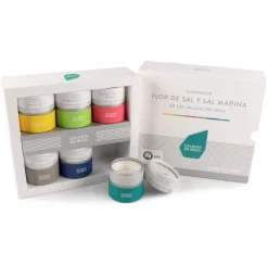 Best Ibéricos a Domicilio Gourmet Pack 6 Variedades Salinas de Ibiza - Estuche Gourmet de Flor de Sal y Sal Marina