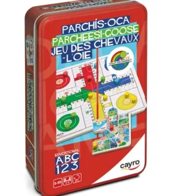 Parchís/Oca de viaje en caja de metal
