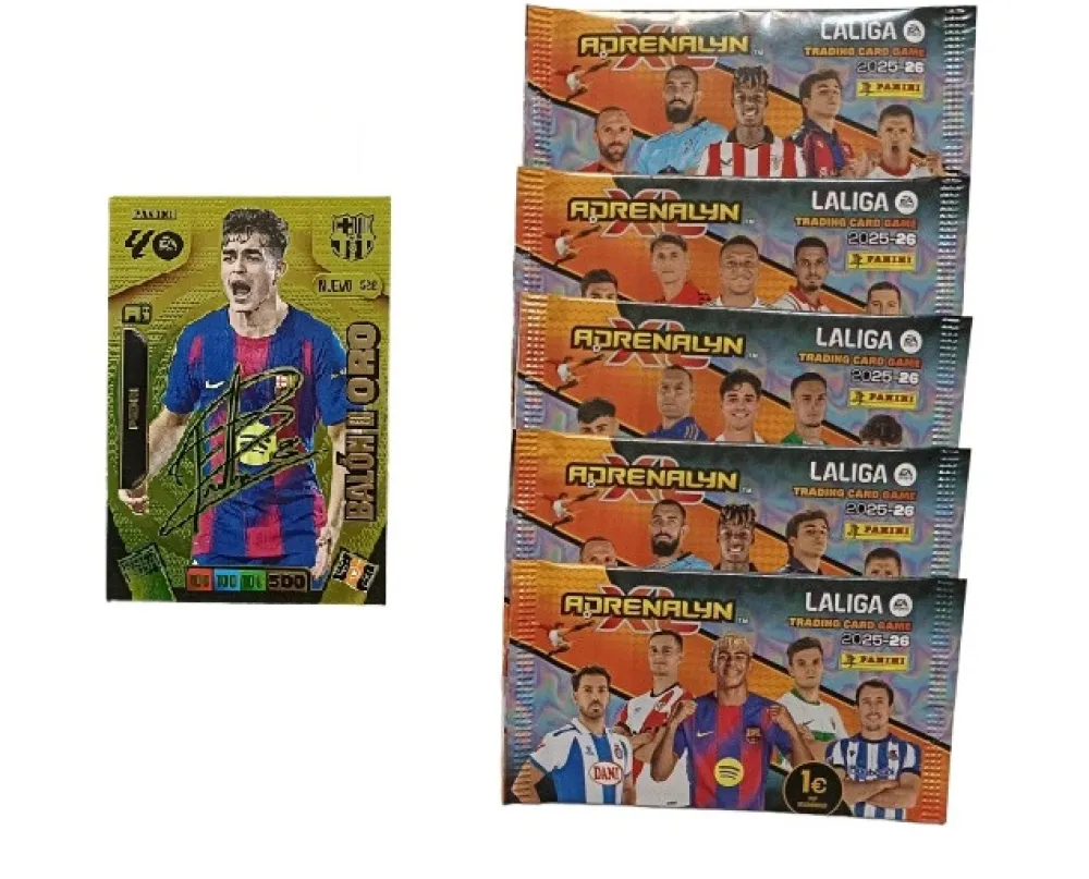 Best PANINI Pedri Nuevo Balón de Oro Carta Autógrafo + 5 sobres normales Adrenalyn XL 2025 2026