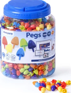 Pegs. Bote 1300 pinchos 15mm Colores fluorescentes para mosaico