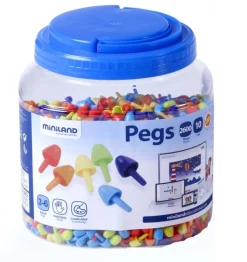Pegs. Bote 2600 pinchos 10mm. Colores fluorescentes para mosaicos