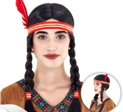 Best Partilandia Peluca de india con diadema y pluma