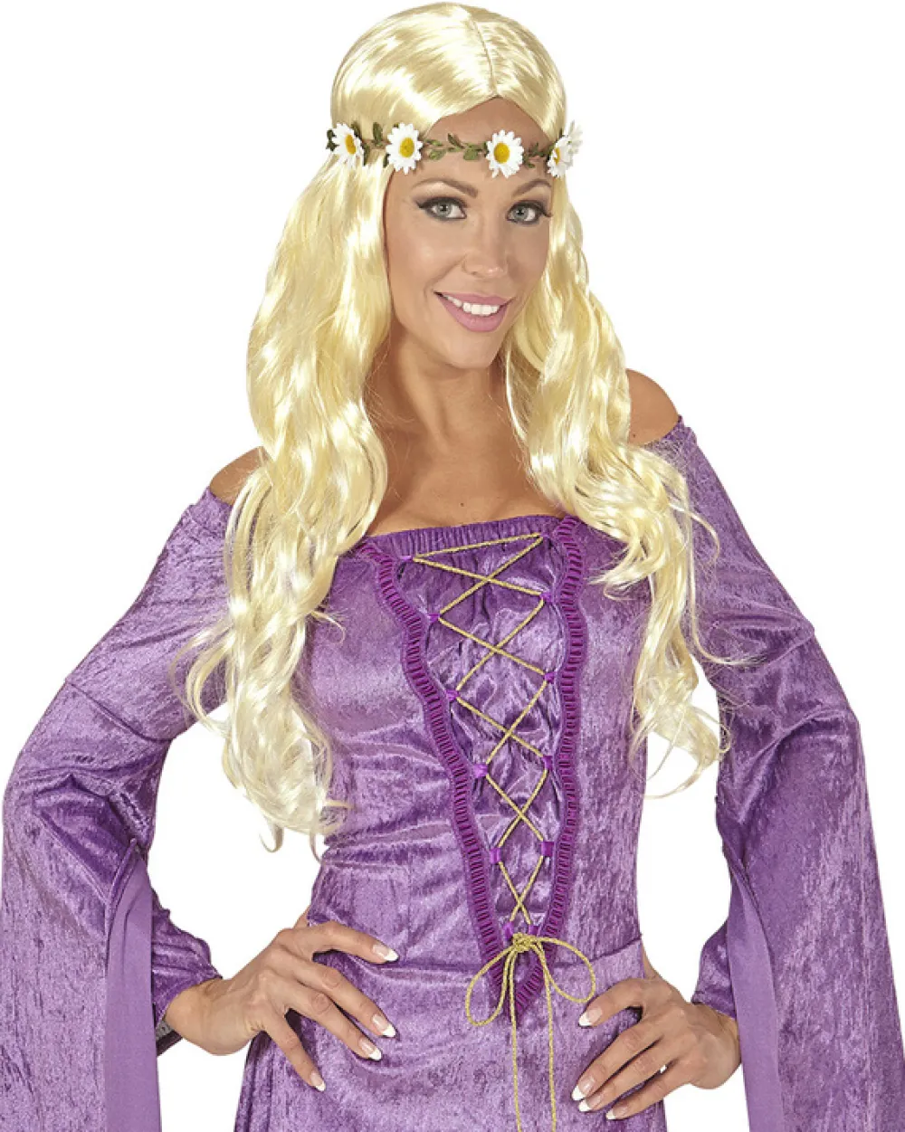 Outlet Widmann Peluca hippie /medieval rubia con cinta para la cabeza