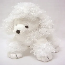 Peluche pequeño Perrito Perrita Caniche rizo blanco