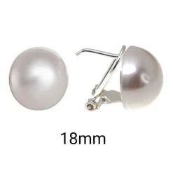 Pendiente De Plata Con Perla 18Mm Cierre Omega