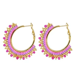 New Koalusionarte Pendientes acero inoxidable dorado abalorios naranjas