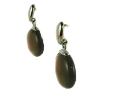 Pendientes Agatha Gris Y Plata De Ley Rodiada