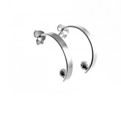 Clearance Pendientes Aro Con Bola De Plata De Ley
