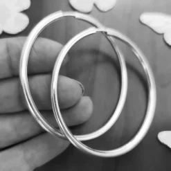Online Pendientes Aro Gordo De Plata De Ley 55Mm Y 3Mm Grosor