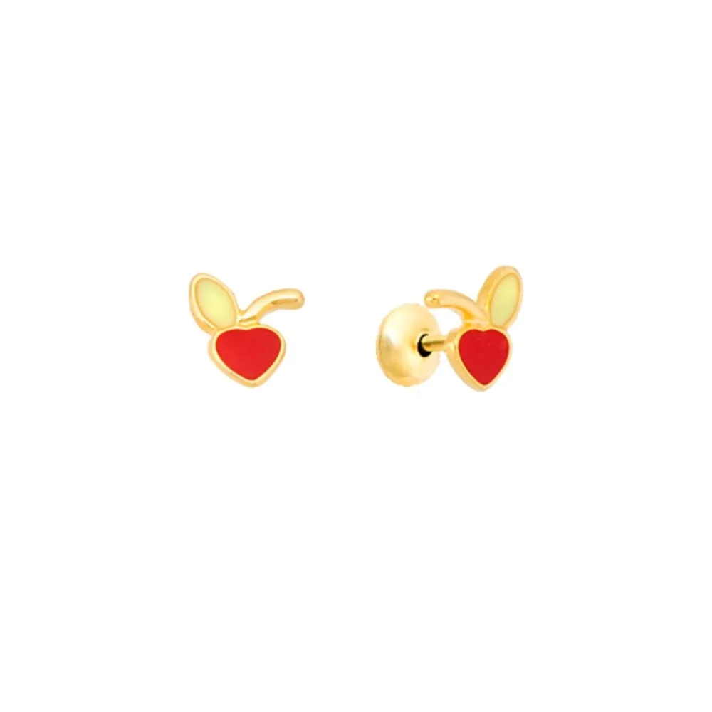 New Omar Joyas Rommy Pendientes Bebé Manzana roja