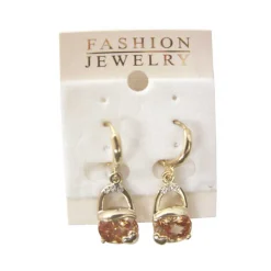 Sale Working House Pendientes bisutería dorado bolso corazón con brillo