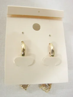 Pendientes bisutería dorado lazos brillantes