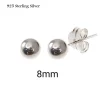 Clearance Pendientes Bolas Lisas De Plata De Ley 8 Mm.