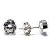 Sale Pendientes Chatón De Plata Y Circonitas 6 Mm.