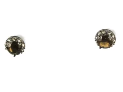 Discount Pendientes Circonitas Coffee En Plata De Ley Y Rodio Negro