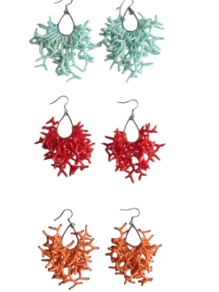 Sale Che Carino Art Pendientes coral con rocallas