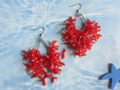 Sale Che Carino Art Pendientes coral con rocallas