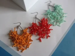 Sale Che Carino Art Pendientes coral con rocallas
