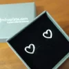 Pendientes Corazón Calado De Plata