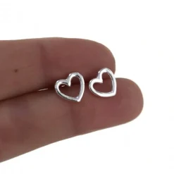 Pendientes Corazón Calado De Plata