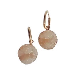 Discount Hhedderich Pendientes Cristal Roca Color. Acero Oro
