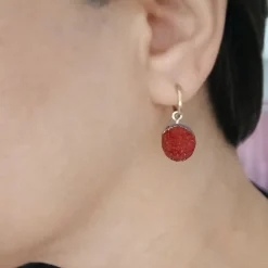 Discount Hhedderich Pendientes Cristal Roca Terracota .Acero Oro