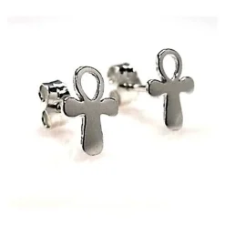 Sale Pendientes Cruz De La Vida De Plata
