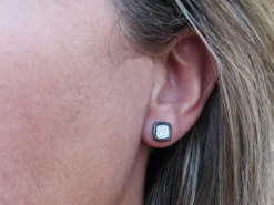 Pendientes Cuadrados De Plata Y Circonitas Micro