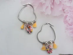 Best Che Carino Art Pendientes de aros con cuentas
