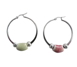 Best Che Carino Art Pendientes de aros con cuentas