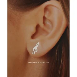 Best Pendientes De La Clave De Sol De Plata De Ley