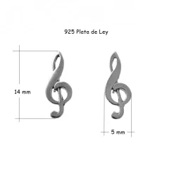 Best Pendientes De La Clave De Sol De Plata De Ley