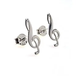 Best Pendientes De La Clave De Sol De Plata De Ley