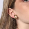 Pendientes de mujer en acero inoxidable diseño flor