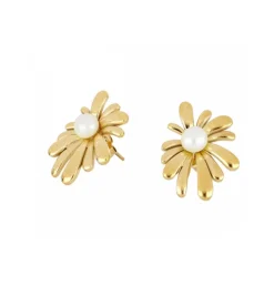 Pendientes de mujer en acero inoxidable diseño flor