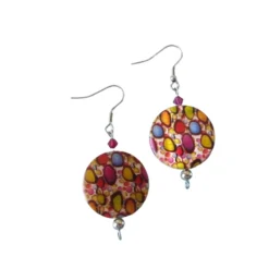 Pendientes de nácar estampado y swarovski