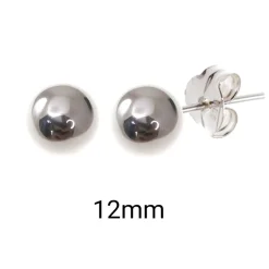 Sale Pendientes De Plata Bola 12 Mm.