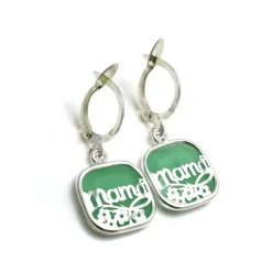Pendientes De Plata Calada Y Piedra Mamá