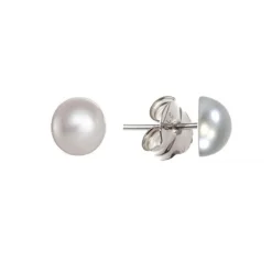 Pendientes De Plata Con Media Perla 10 Mm.