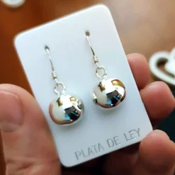 Online Pendientes De Plata Lisa Bola De 12 Mm.