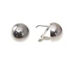 Pendientes De Plata Lisa Media Bola 14 Mm.